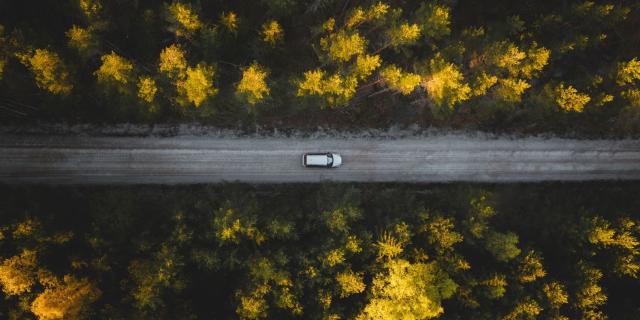 Car on the road Sweden