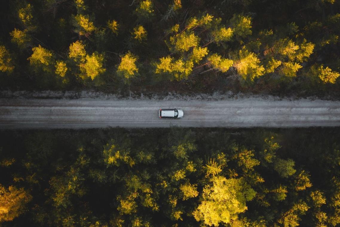 Car on the road Sweden